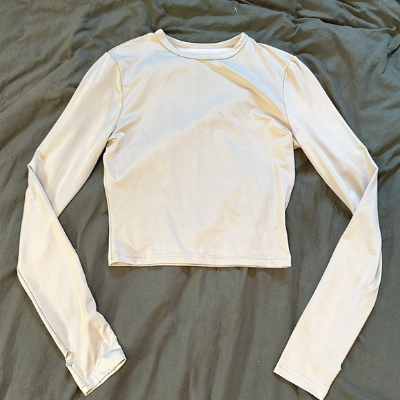 Green Crew Neck Long Sleeve Tight Tee - M - Picture 5 of 8